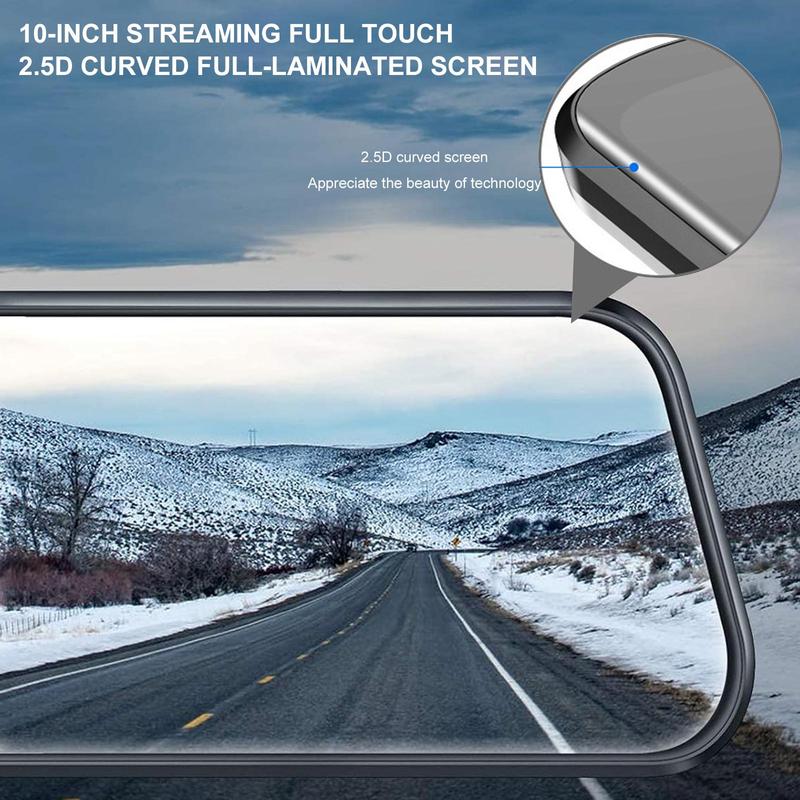 1080P Dual Dash Cam with 10'' Touchscreen & Front/Rear Camera