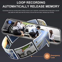 1080P Dual Dash Cam with 10'' Touchscreen & Front/Rear Camera